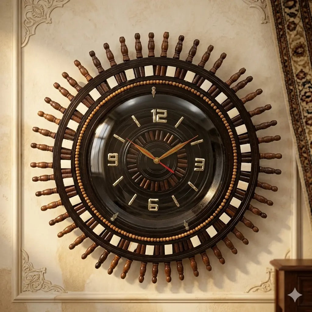 Sunflower Black Wall Clock