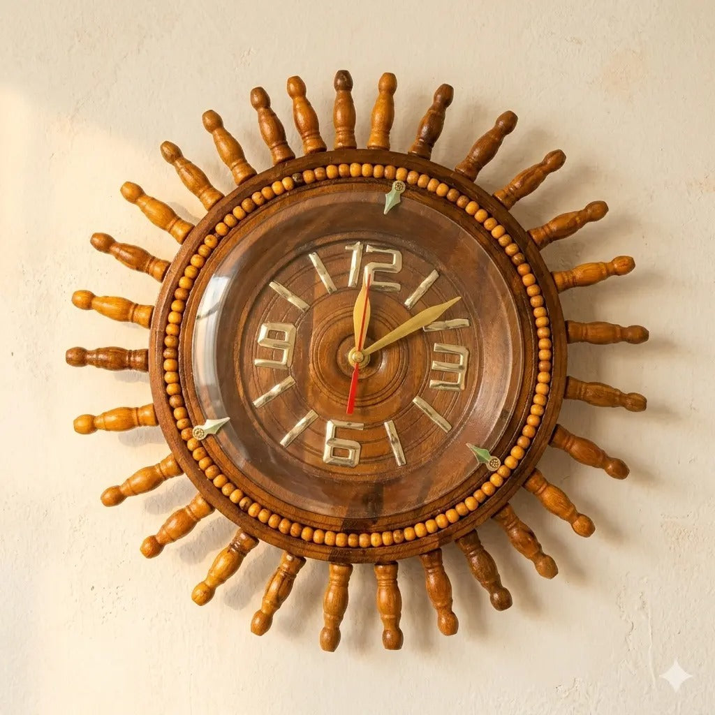 Sunflower Brown Wall Clock – Available in Two Sizes
